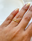 Anel Regulável Solitário Simples - Semijoia Banhado em Ouro 18k
