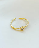 Anel Regulável Solitário Simples - Semijoia Banhado em Ouro 18k