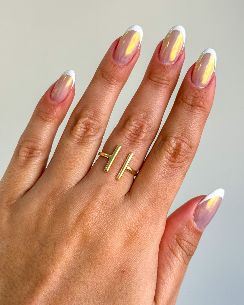 Anel Regulável Palito - Semijoia Banhado em Ouro 18k