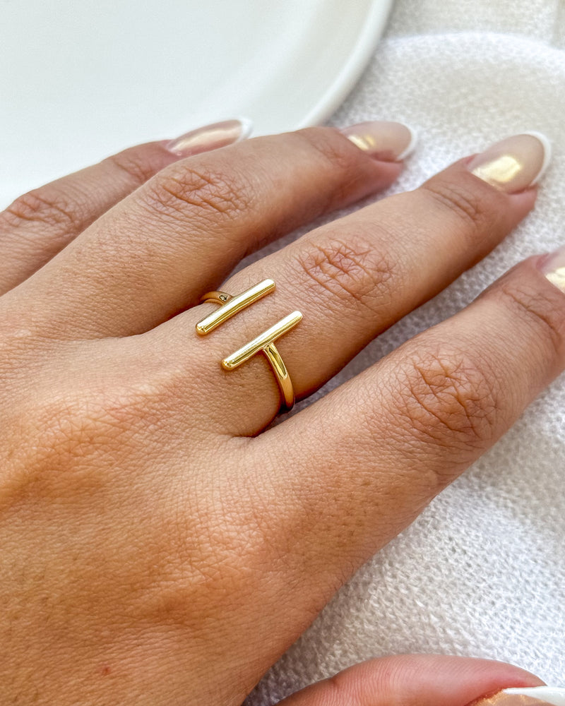 Anel Regulável Palito - Semijoia Banhado em Ouro 18k