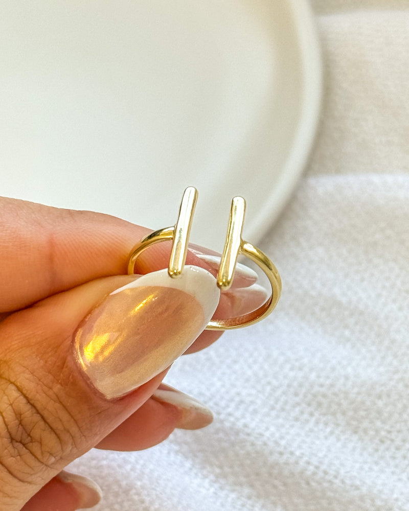 Anel Regulável Palito - Semijoia Banhado em Ouro 18k