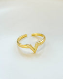Anel Regulável V - Semijoia Banhado em Ouro 18k