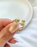 Anel Regulável 3 Esferas - Semijoia Banhado em Ouro 18k