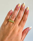 Anel Regulável Base Quadrada - Semijoia Banhado em Ouro 18k