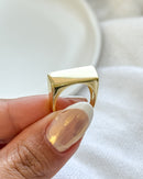 Anel Regulável Base Quadrada - Semijoia Banhado em Ouro 18k