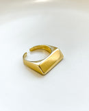 Anel Regulável Base Quadrada - Semijoia Banhado em Ouro 18k