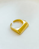 Anel Regulável Base Quadrada - Semijoia Banhado em Ouro 18k