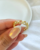 Anel Regulável Elos Vazados - Semijoia Banhado em Ouro 18k