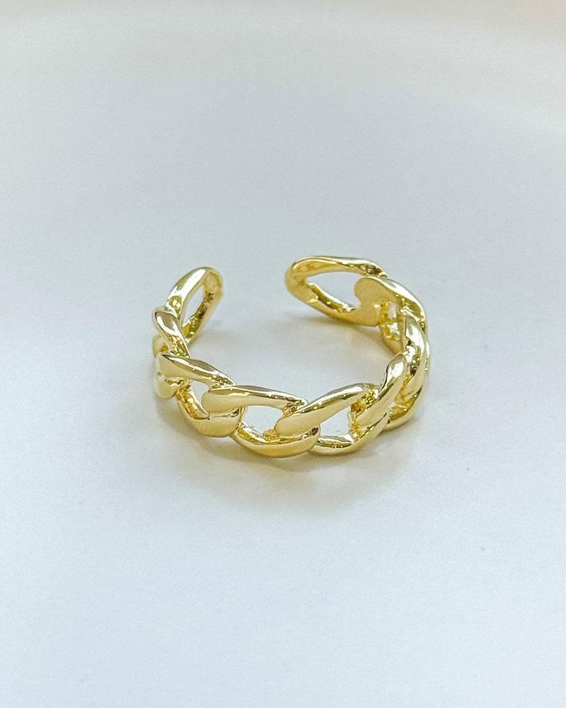 Anel Regulável Elos Vazados - Semijoia Banhado em Ouro 18k