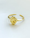 Anel Regulável Medalha Organic - Semijoia Banhado em Ouro 18k