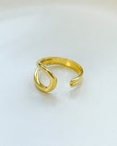 Anel Regulável Oval Vazado - Semijoia Banhado em Ouro 18k