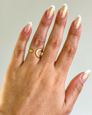 Anel Regulável Oval Vazado - Semijoia Banhado em Ouro 18k