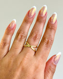 Anel Regulável X Grosso - Semijoia Banhado em Ouro 18k