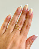 Anel Regulável Dois Fios - Semijoia Banhado em Ouro 18k