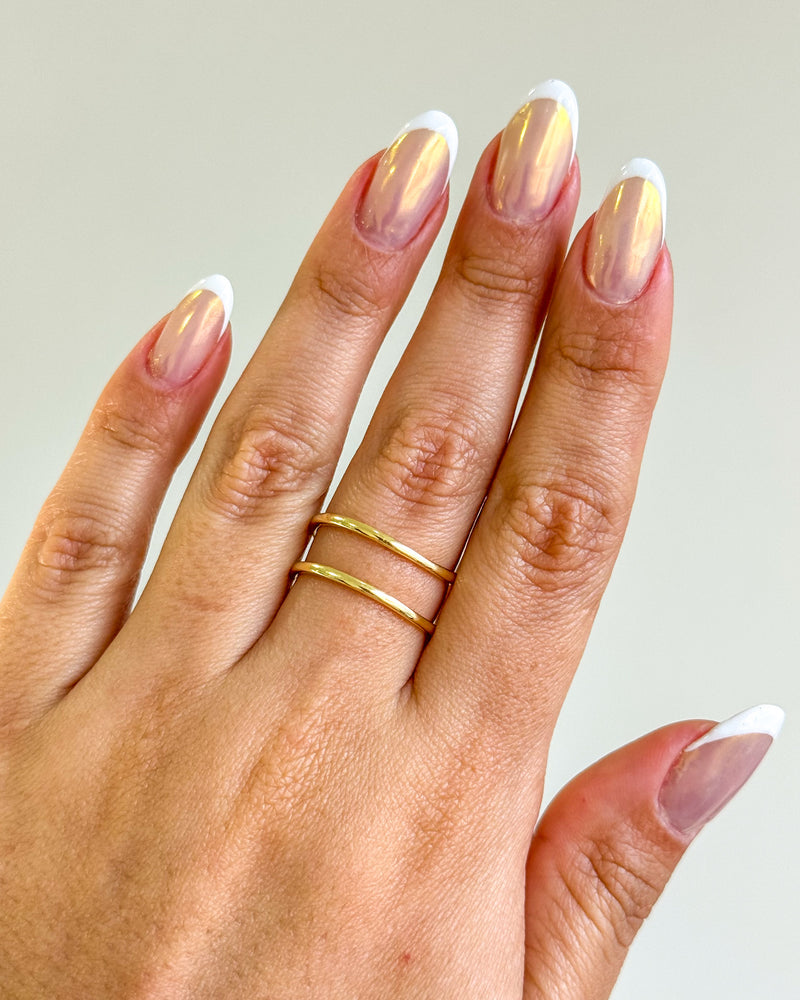 Anel Regulável Dois Fios - Semijoia Banhado em Ouro 18k