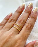 Anel Regulável Dois Fios - Semijoia Banhado em Ouro 18k