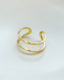 Anel Regulável Dois Fios - Semijoia Banhado em Ouro 18k