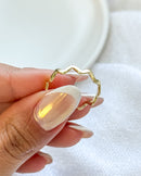 Anel Regulável Zig Zag - Semijoia Banhado em Ouro 18k