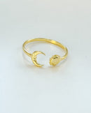 Anel Regulável Lua Sol - Semijoia Banhado em Ouro 18k