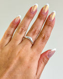 Anel Regulável Ondulado - Semijoia Banhado a Prata