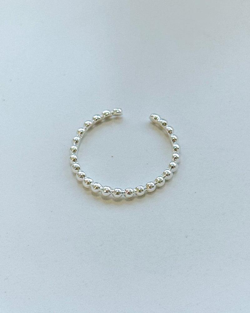 Anel Regulável Mini Bolinhas - Semijoia Banhado a Prata