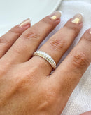 Anel Regulável Canelado - Semijoia Banhado a Prata