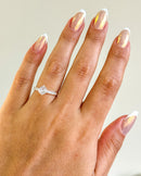 Anel Regulável Solitário Cravejado - Semijoia Banhado a Prata