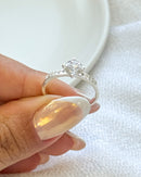 Anel Regulável Solitário Cravejado - Semijoia Banhado a Prata