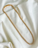 Colar Riviera Trama Rígida 3 Garras - Semijoia Folheada a Ouro