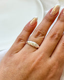 Anel Regulável Croissant - Semijoia Banhado a Prata