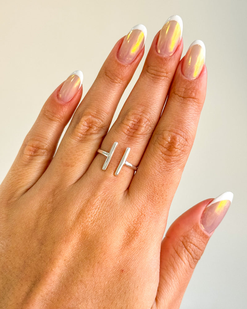 Anel Regulável Palito - Semijoia Banhado a Prata