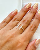 Anel Regulável Palito - Semijoia Banhado a Prata