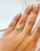 Anel Regulável Solitário Redondo - Semijoia Banhado a Prata