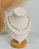 Colar Riviera Trama Rígida 3 Garras - Semijoia Folheada a Ouro