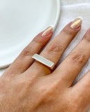 Anel Regulável Base Quadrada - Semijoia Banhado a Prata