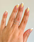 Anel Regulável Dois Fios - Semijoia Banhado a Prata