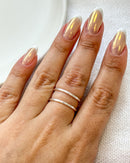 Anel Regulável Dois Fios - Semijoia Banhado a Prata