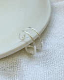 Anel Regulável Dois Fios - Semijoia Banhado a Prata