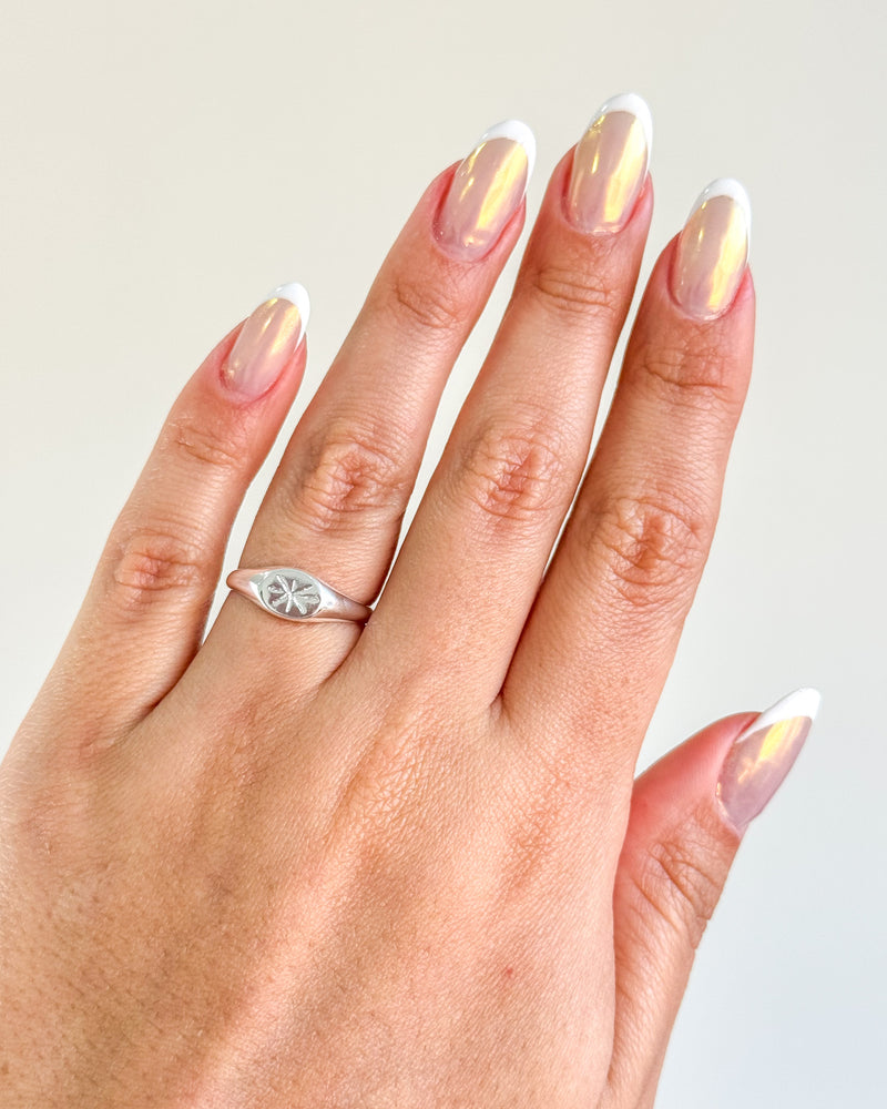 Anel Regulável Base Constelação - Semijoia Banhado a Prata