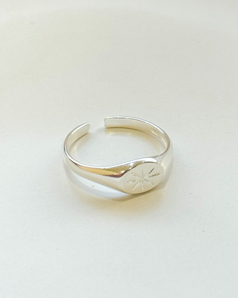 Anel Regulável Base Constelação - Semijoia Banhado a Prata