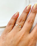 Anel Regulável Lua Sol - Semijoia Banhado a Prata