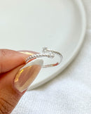 Anel Regulável Trançado Duo Zircônia - Semijoia Banhado a Prata