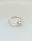 Anel Regulável Trançado Duo Zircônia - Semijoia Banhado a Prata