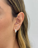 Argola Boleada com Ponto de Luz- Semijoia Banhada a Prata