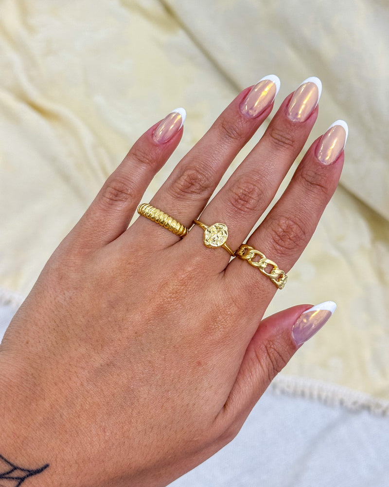 Kit Anéis Reguláveis Boss - Semijoia Banhado em Ouro 18k