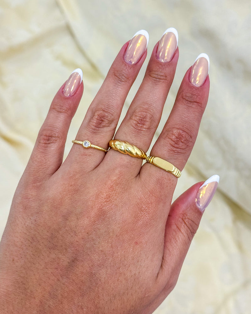 Kit Anéis Reguláveis Minimalista - Semijoia Banhado em Ouro 18k