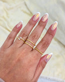 Kit Anéis Reguláveis Lines - Semijoia Banhado em Ouro 18k