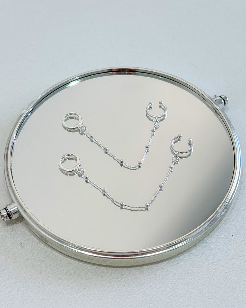 Brinco Earline Bolinhas Veneziana - Semijoia Banhado a Prata