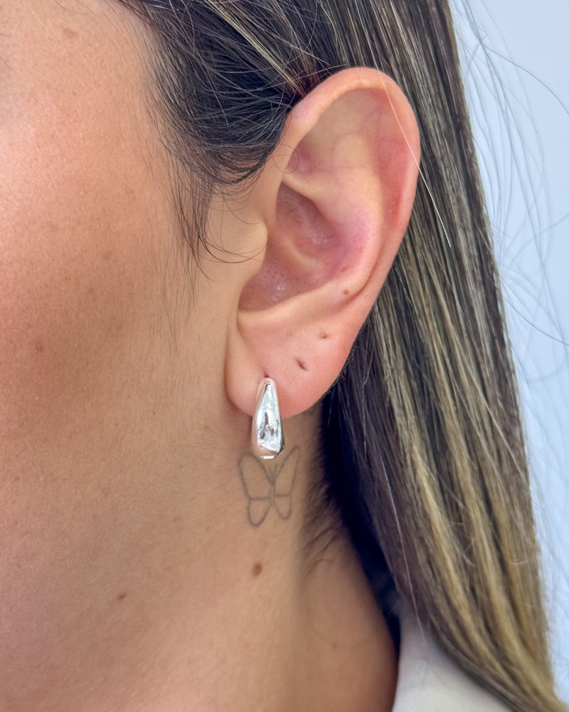 Argola Click Boleada - Semijoia Banhado a Prata