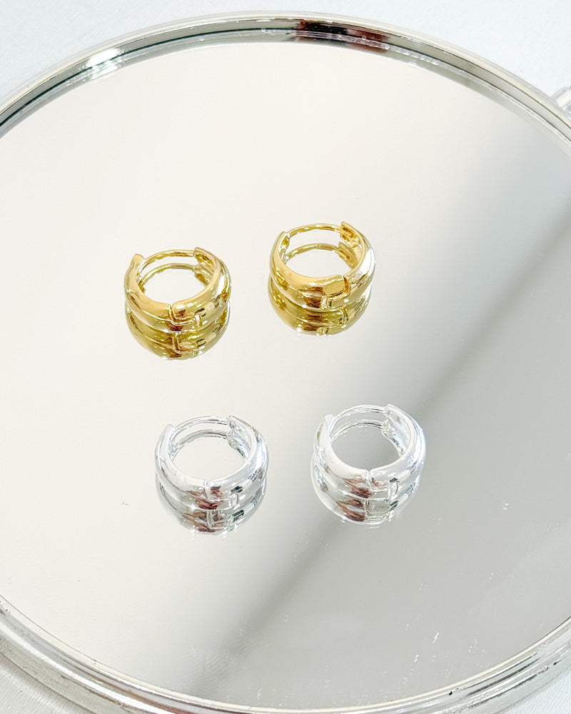 Argola Click Boleada - Semijoia Banhado em Ouro 18k